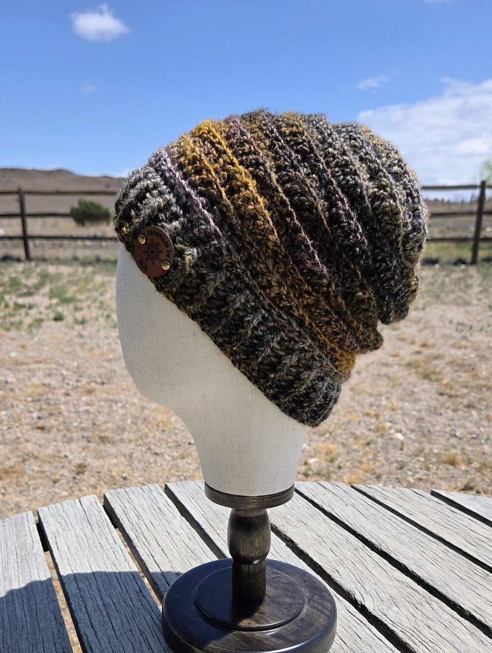 Artisan Handmade Crochet "Tiger's Eye" Cozy Unisex Slouchy Beanie Hat